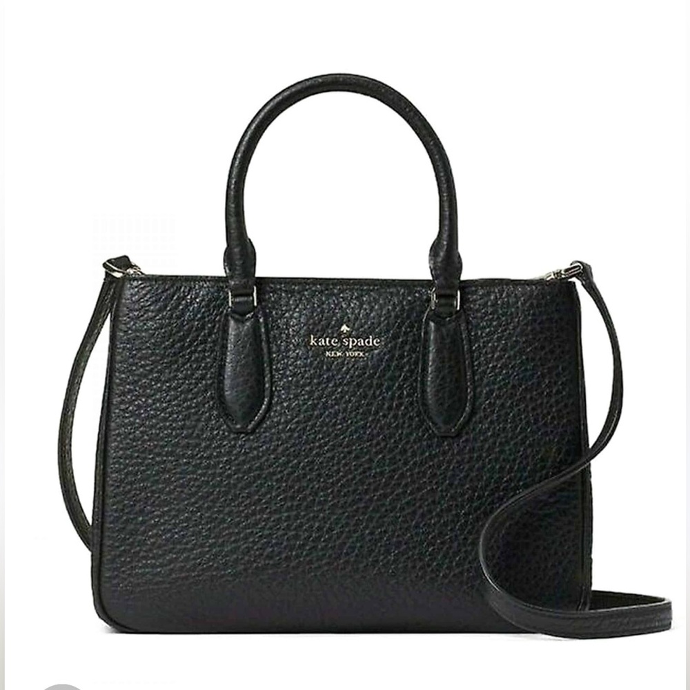 Kate Spade Black Pebbled Leather Small Leighton Satchel